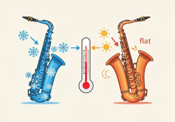 Visualizing temperature's impact on saxophone pitch
